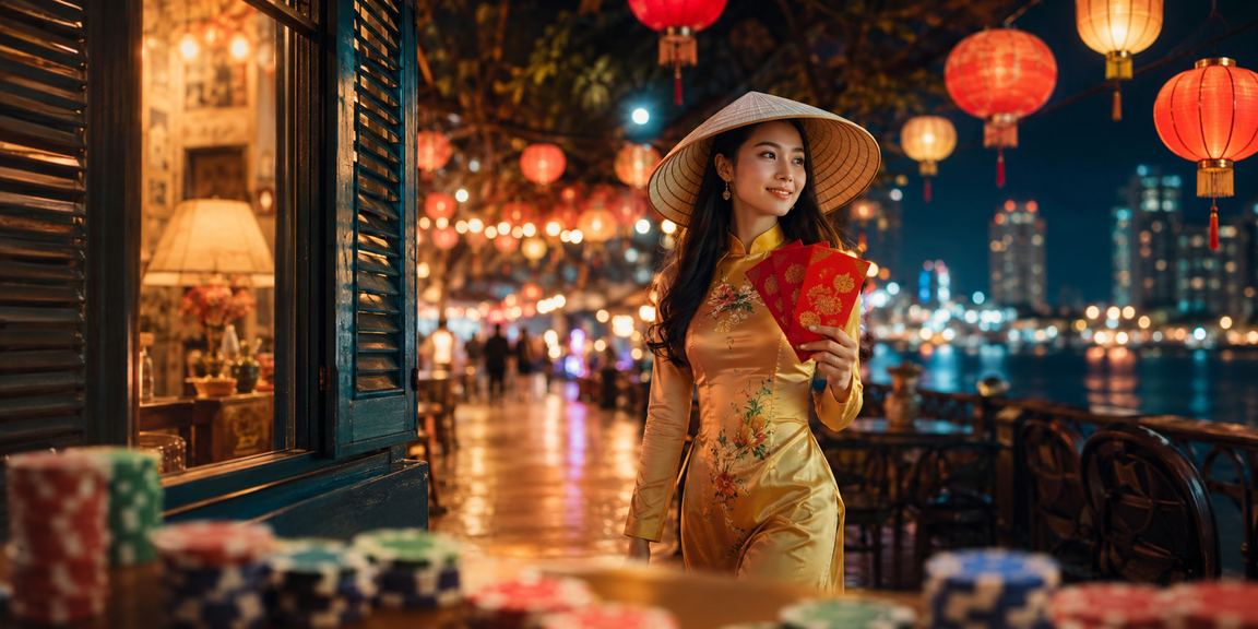 Hình ảnh lễ hội lì xì đỏ tại Vũng Tàu với ánh sáng biển cả và phong cảnh tươi đẹp